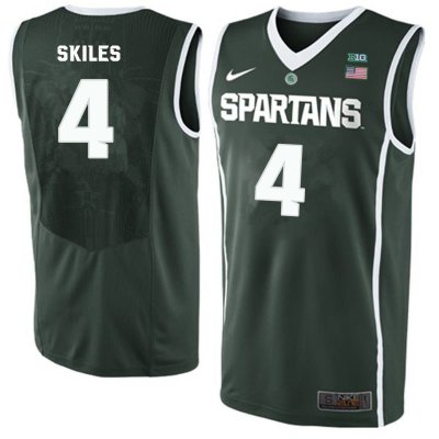 Men Michigan State Spartans NCAA #4 Scott Skiles Green Authentic Nike Stitched College Basketball Jersey CJ32X44AZ